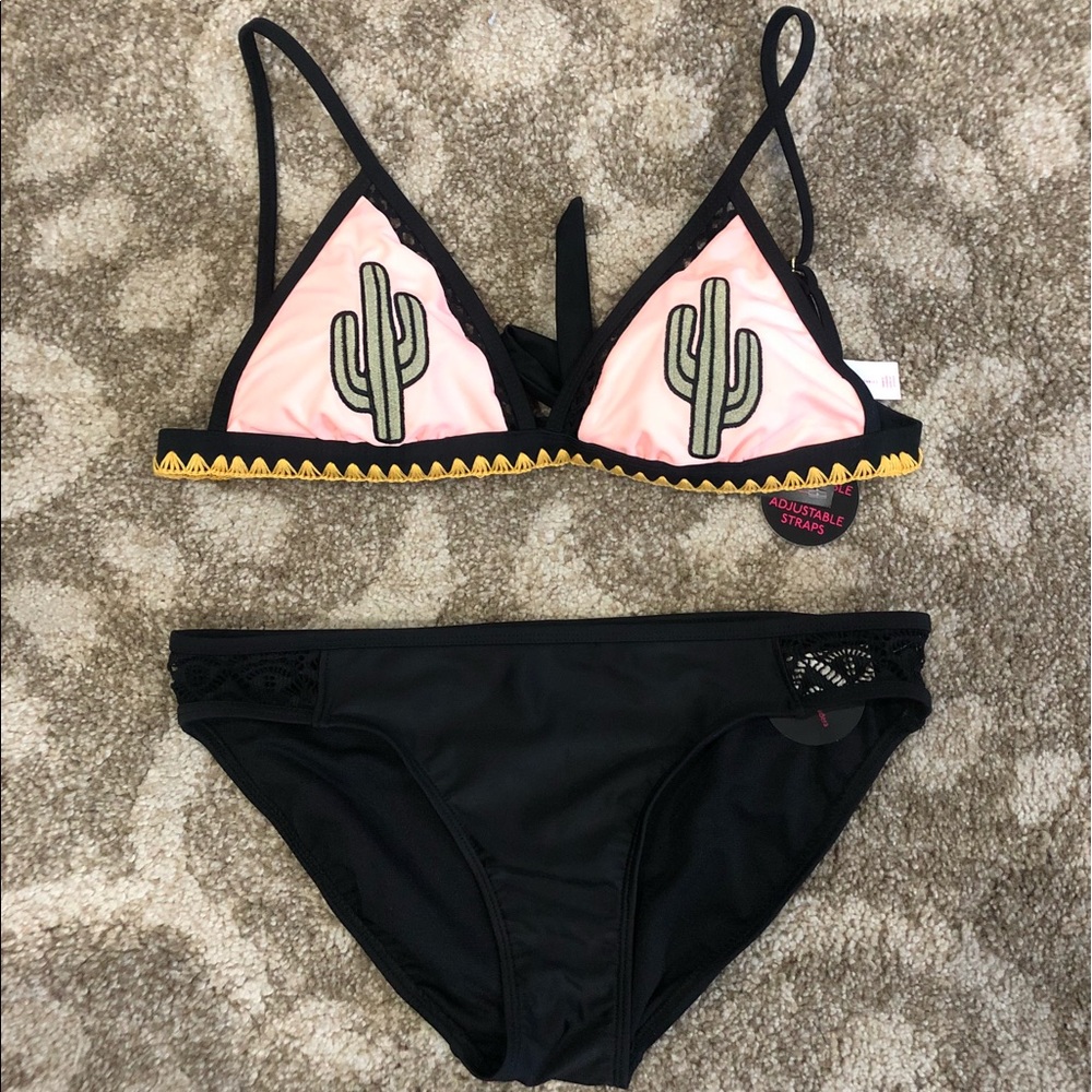 Black cactus 2 piece bikini